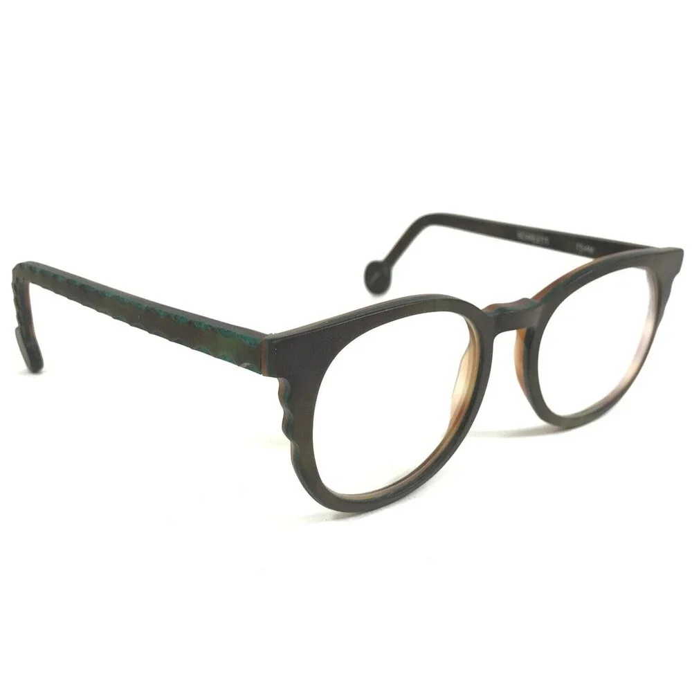 Vintage la Eyeworks Eyeglasses Frames SCARLETT 754M Matte Green Brown 48-20-130